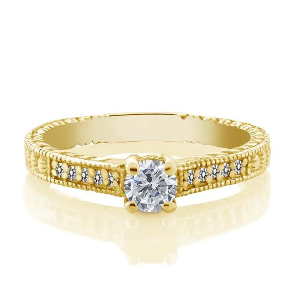 指輪 レディース リング 天然 ダイヤモンド イエローゴールド 加工 天然石 4月 誕生石 プレゼント 女性 ブランド