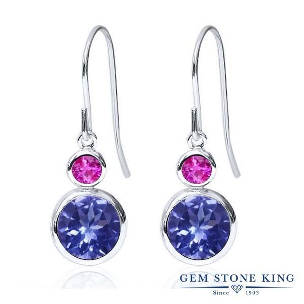 ピアス レディース 天然 ピンクサファイア 揺れる 金属アレルギー対応 超激安特価 ぶら下がり 天然石