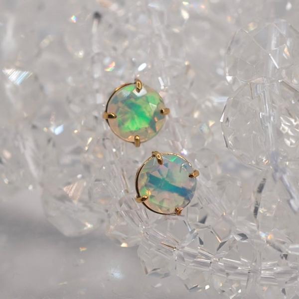 エチオピアオパール18KYGピアス