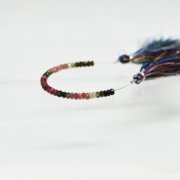 マルチカラートルマリン　ボタンカット　約4mm×約2mm