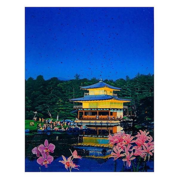 ★超レア　ヒロヤマガタ 風景画　原画　直筆サイン入　世界的人気作家『金閣寺』F6 ☆超レア ヒロヤマガタ 風景画 原画 直筆サイン入 世界的人気作家