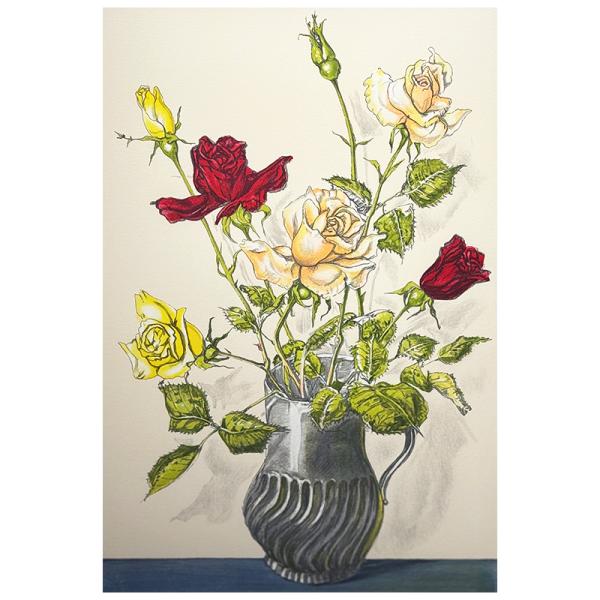 藤田嗣治 花瓶の薔薇 限定300部 リトグラフ : Gallery Gen-so-ka