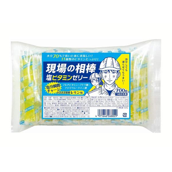【袋タイプ】熱中症対策 現場の相棒 塩ビタミンゼリー レモン味 700g入り 共親製菓