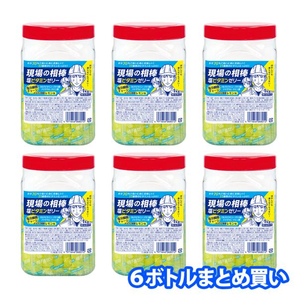 【まとめ買い】熱中症対策 現場の相棒 塩ビタミンゼリー レモン味 1ケース（1kgボトル×6本入り） 共親製菓