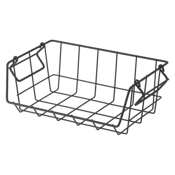 フロントオープンバスケットW26 黒 完成品 W260×D180×H100mm 0.2kg fj-14894 送料無料 北欧 モダン 家具 インテリア ナチュラル テイスト 新生活 オススメ