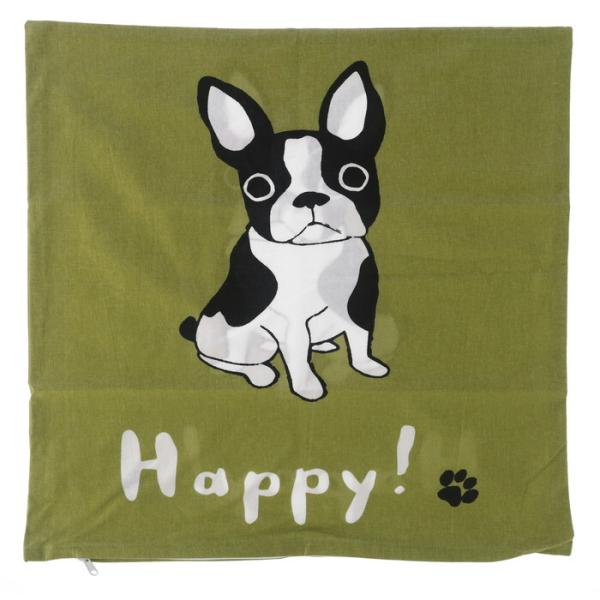 クッションカバー フレンチブル ハッピー 50865 完成品 W450×D450×H5mm 0.07kg fj-61064 送料無料 北欧 モダン 家具 インテリア ナチュラル テイスト 新生