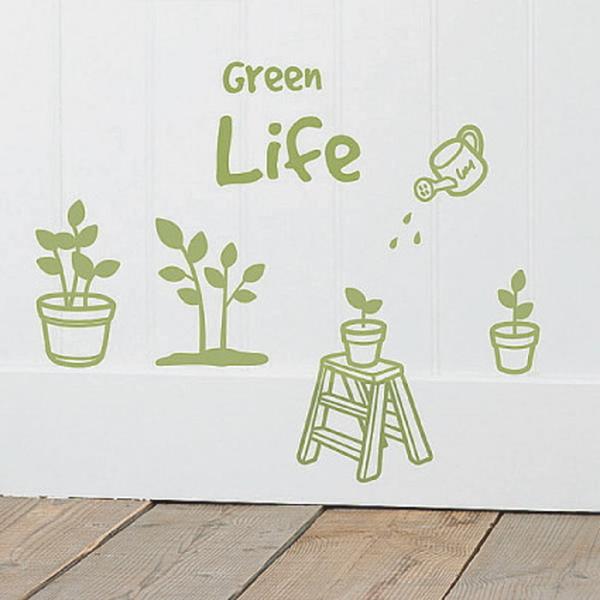 Mini Wall Stickers ミニウォールステッカー Green Life OSH-9014 kar-4046014s1 送料無料 北欧 モダン 家具 インテリア ナチュラル テイスト 新生活 オスス