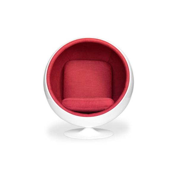 エーロ・アールニオ ボールチェア ファブリック ホワイト レッド