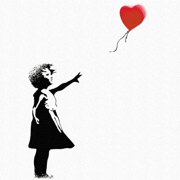 バンクシー デザイン Banksy Design 日本正規ライセンス 風船 少女 bdld-1907-001 Mサイズ 30cm×30cm アートパネル ファブリックパネル アートボード 壁掛