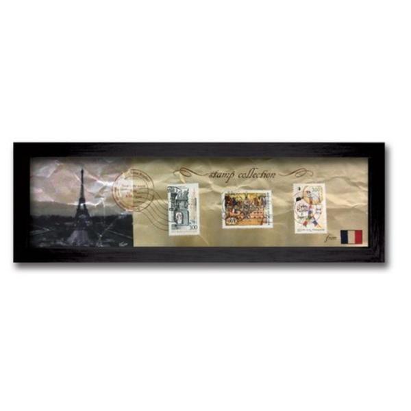 切手 アンティーク調 インテリアアート Stamp Collection ブラック フランス PZ-7012 kar-3067195s1
