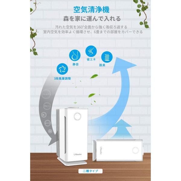 人気沸騰即納 Unbeaten 小型空気清浄機 卓上 コンパクト 6畳 Hepaフィルター 静音 省エネ 脱臭 ホコリ タバコ ペット 花粉対策 高品質大人気