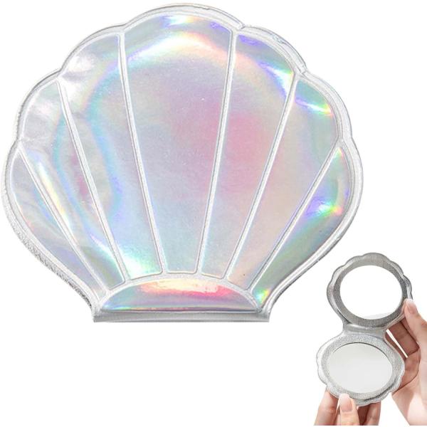 コンパクトミラー （貝型）おしゃれ 手鏡  （お客様の声)薄くて小さいのでバックに入れておいても全くかさばらず良いです鏡はしっかり見えるので携帯に便利、買って良かったです外側はPUレザーということで弾力性があり薄くてコンパクト持ちやすい大き...