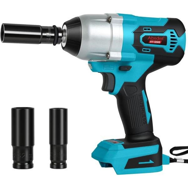 インパクトレンチ 18v 充電式 マキタ 18v バッテリー用 コードレス 500N・M ブラシレスモーター搭載  タイヤ交換 自動車整備 DIY用工具 ＊バッテリーなし