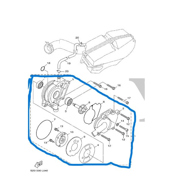 YAMAHA　ヤマハ　 純正部品　ウォーターポンプアセンブリ　純正番号　1DK-E2420-00