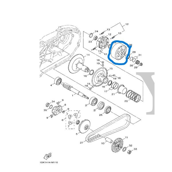 YAMAHA　ヤマハ　 純正部品　クラッチアウター   純正番号　1DK-E6611-00