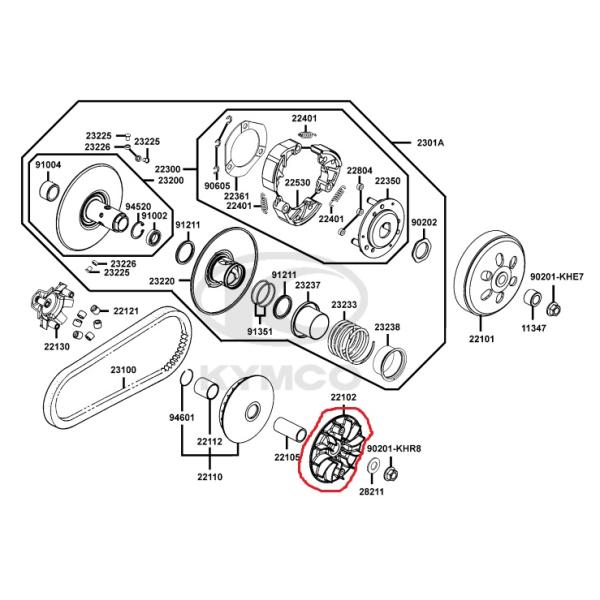 KYMCO キムコ 純正部品 RACING KING 180i  SC36AG  ドライブフェース　純正番号22102-LKG2-900　