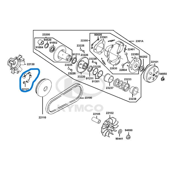 KYMCO キムコ 純正部品 RACING S 150 SR30JD(JP) ウェイトローラー