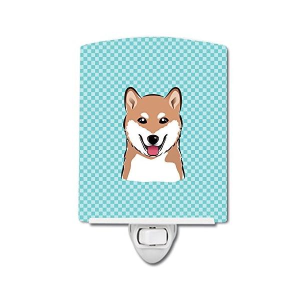 Caroline S Treasures Checkerboardブルー柴犬セラミックナイトライト 4インチ 6 X マルチカラー 10 Off