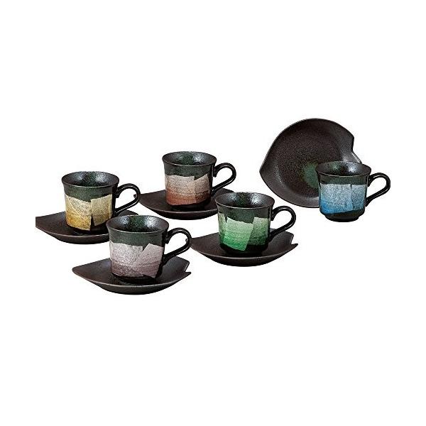 九谷焼 コーヒーカップセット 5客 銀彩 食器 ブランド品 日本製 陶器 高品質