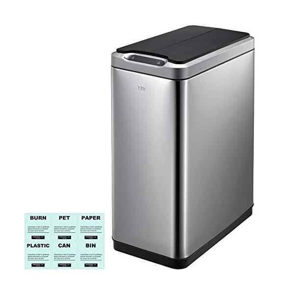 モノギャラリー限定分別シール付 Eko 信頼 イーケーオー ファントムセンサービン 45l ゴミ箱 シルバー ステンレス 自動開閉 4 ダストボックス