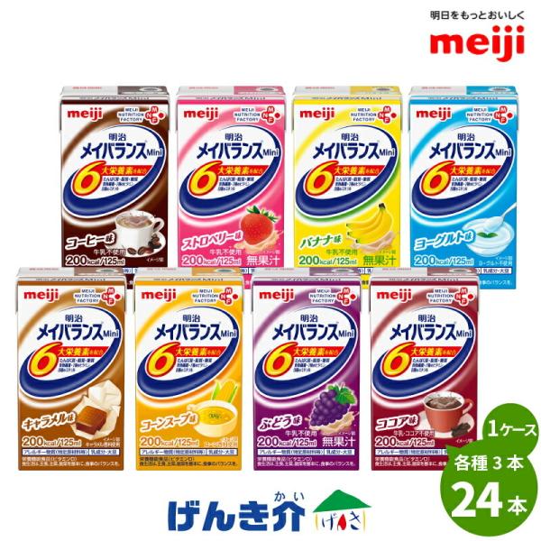 介護食 メイバランス Miniミニ 24本 アソートBOX 125ml 200kcal 明治 高カロリー食品 流動食