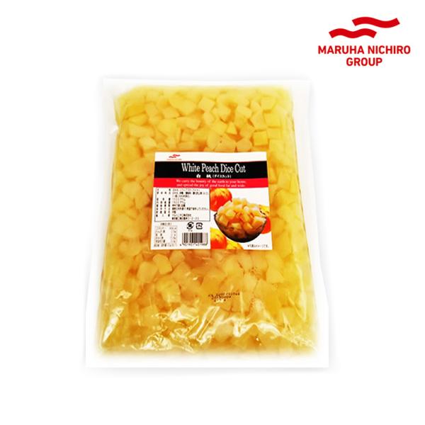 白桃ダイスカット 固形 1kg マルハニチロ パウチフルーツ パウチフルーツ 白桃 ダイスカット 1kg入 桃 食品