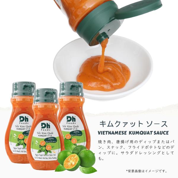 DH FOODS キムクァット ソ−ス３本セット/ SOT KIM QUAT DH FOODS 200g金柑の爽やかな酸味とミルクの優しい甘みが絶妙なバランスで調和した、ベトナム伝統のディップソースです。牛肉料理に最適な調味料として開発され...