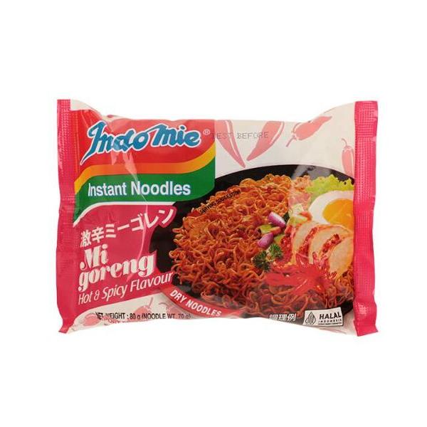 インドミー激辛ミーゴレン, INDOMIE INSTANT NOODLES MI GORENG HOT & SPICY FLAVOR（５袋セット）