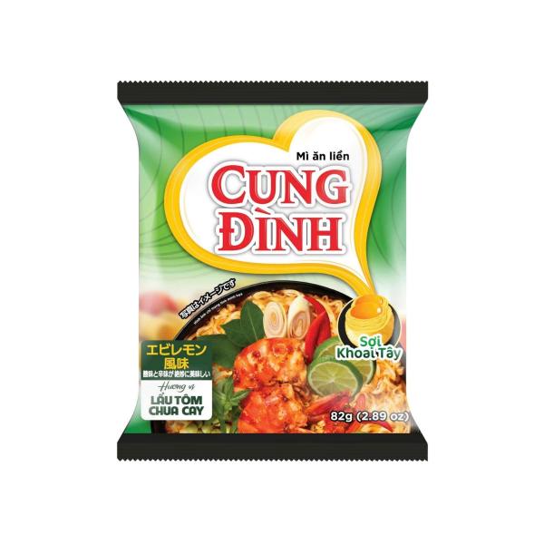 CUNG DINH インスタント麺 エビ風味 80g<br><br>どんぶりに袋の中身を全て入れ、熱湯を注いで蓋をして３分で出来上がり！<br>忙しい時の食事に。<br>簡単に済ませたい時に便...