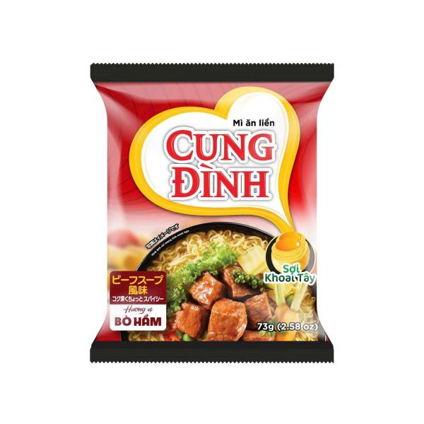 CUNG DINH ビーフシッチュー風味インスタント麺 80g<br><br>どんぶりに袋の中身を全て入れ、熱湯を注いで蓋をして３分で出来上がり！<br>忙しい時の食事に。<br>簡単に済ませ...