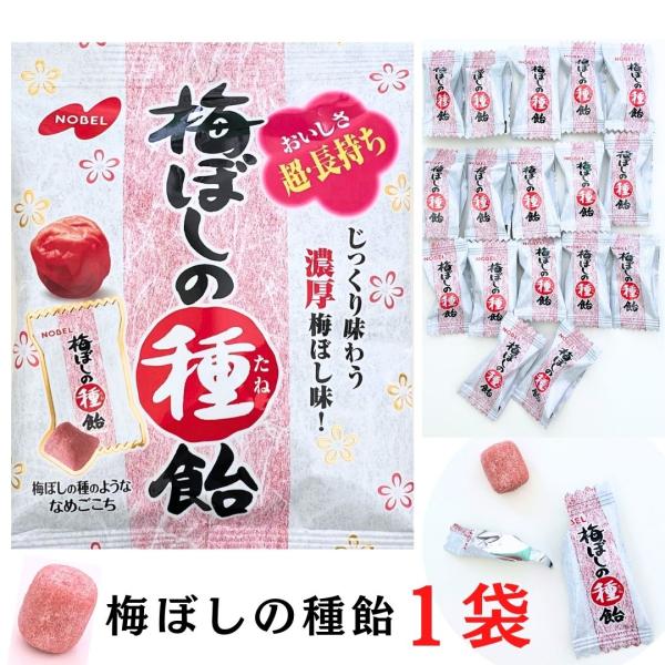 メール便 梅ぼしの種飴 30g 1袋 ノーベル製菓 濃厚 梅ぼし味 キャンディー