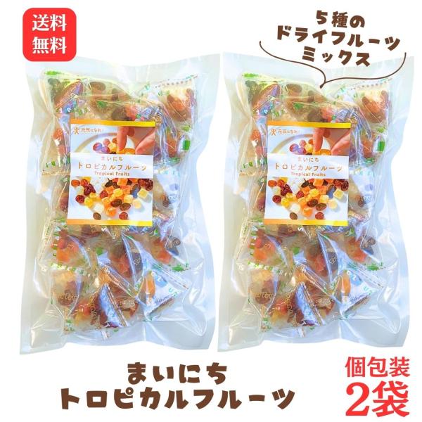 送料無料 メール便【まいにちトロピカルフルーツ 153g 2袋セット】ドライフルーツ レーズン パイナップル マンゴー クランベリー パパイヤ タクマ食品