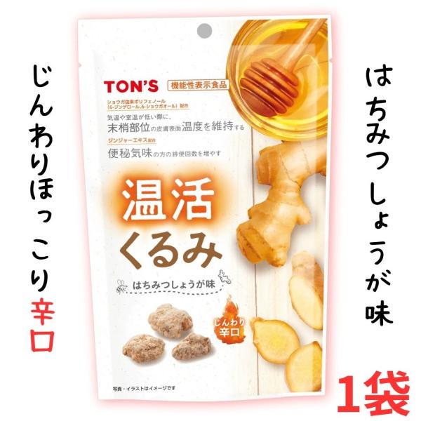 温活くるみ はちみつしょうが味 64g 1袋 東洋ナッツ 機能性表示食品 冷え性 くるみ しょうが はちみつ ポリフェノール ジンジャーエキス 便秘 辛口