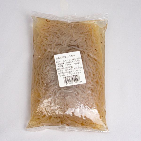 品目：生芋風しらたき〇品名：こんにゃく〇原材料名：こんにゃく精粉(国内製造)、海藻粉末／水酸化カルシウム(こんにゃく用凝固剤)〇内容量：320g〇送料設定料金：有料〇保存方法直射日光を避け、常温で保存して下さい。〇製造者協和食品工業株式会社...