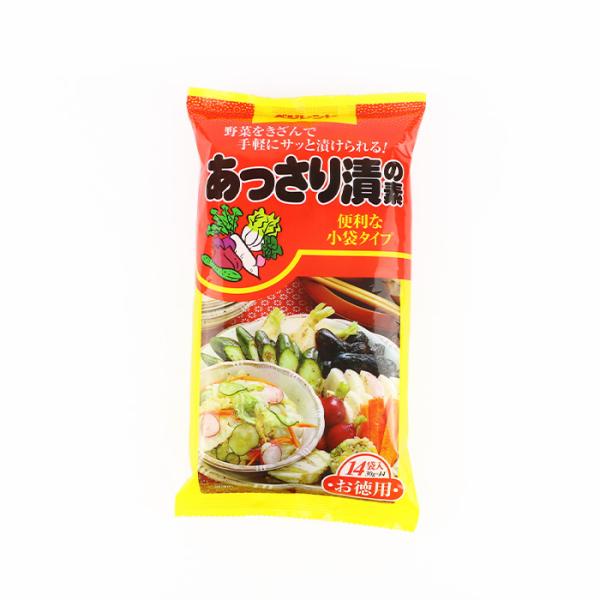 名称：あっさり漬の素野菜を刻んで手軽にサッと漬けられる。便利な小袋タイプ小袋（30g）１袋で1.2〜1.5kgの野菜が漬かります。「あっさり漬の素」は、ぬか味噌漬けの床作り・魚の塩焼・チャーハンなどの炒め物の味付け等、調味料としてもお使いい...