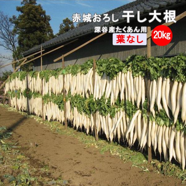 赤城おろし 葉なし干し大根 20Kg たくあん用大根・ぬか無し【送料別 同