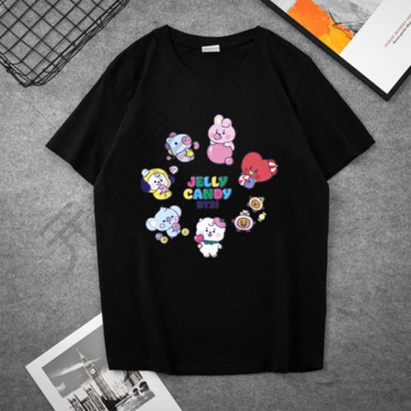 新品 BTS(防弾少年団) jelly candy BT21 BTS グッズ 服 Tシャツ KPOP 半袖 あなたのシャツを買います 打歌服 周辺応援服  男女兼用 春夏Tシャツ 韓流グッズ