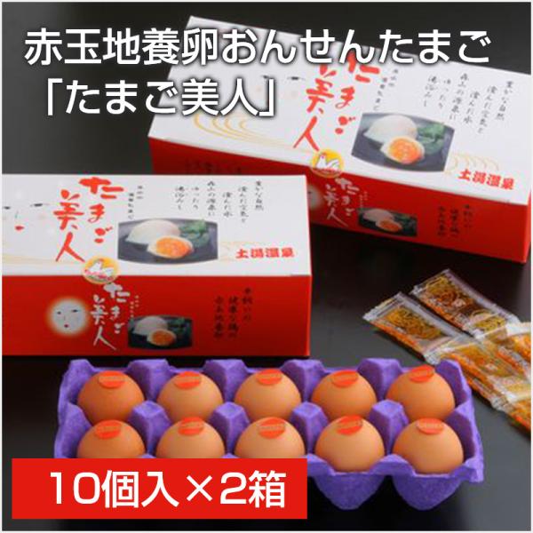 赤玉 地養卵 おんせんたまご 「たまご美人」10個入2箱セット 温泉卵 おんせん玉子 卵 たまご タマゴ ご飯のお供 ギフト贈り物