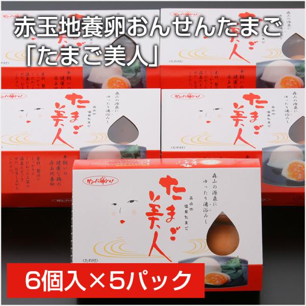 赤玉 地養卵 おんせんたまご 「たまご美人」6個入5パックセット 温泉卵 おんせん玉子 卵 たまご ご飯のお供 グルメ ギフト 贈り物