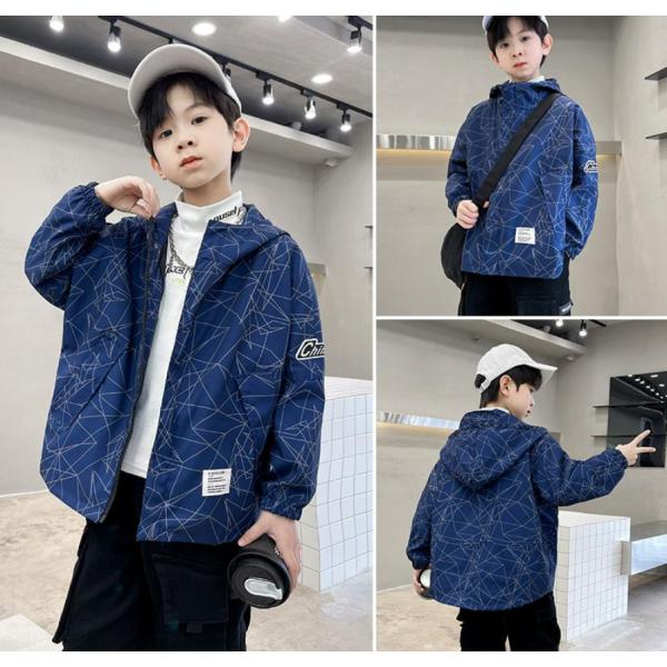 子供用ジップアップパーカー カジュアルコート 春秋ジャケット子供服パーカー 子ども用ジャケット ブルゾン フード付き男の子 ウインドブレーカー 春秋アウター