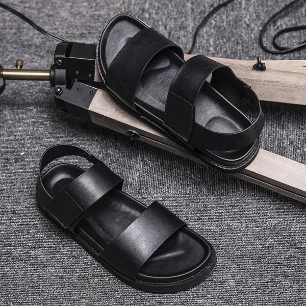 サンダル メンズファッション コンフォートサンダル アウトドア グラディエーターサンダル ベルクロ ストラップ 無地 軽量 シューズ 靴レザーサンダル Sagaretxe Net