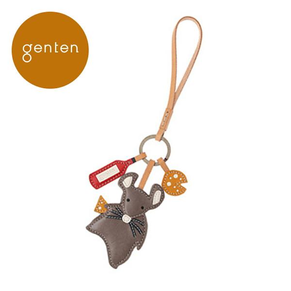 ゲンテン　チャーム　ねずみ genten（ゲンテン） ワクワクチャーム ねずみ 40799 本革 本革チャーム