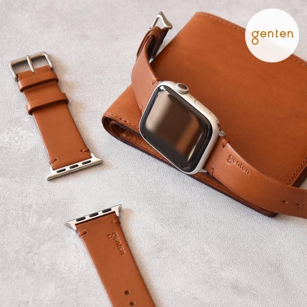 ゲンテン genten 49570 スマートウォッチ レザーバンド（Apple Watch対応）45mmサイズ 本革