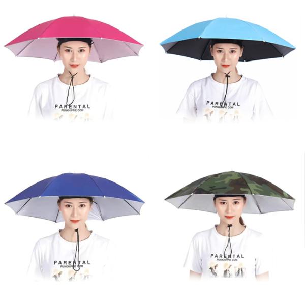 傘 ヘルメット型 頭 晴雨兼用 日傘 雨傘 釣り 熱中症対策 軽量 手ぶら 遮熱 遮光  農作業 庭仕事