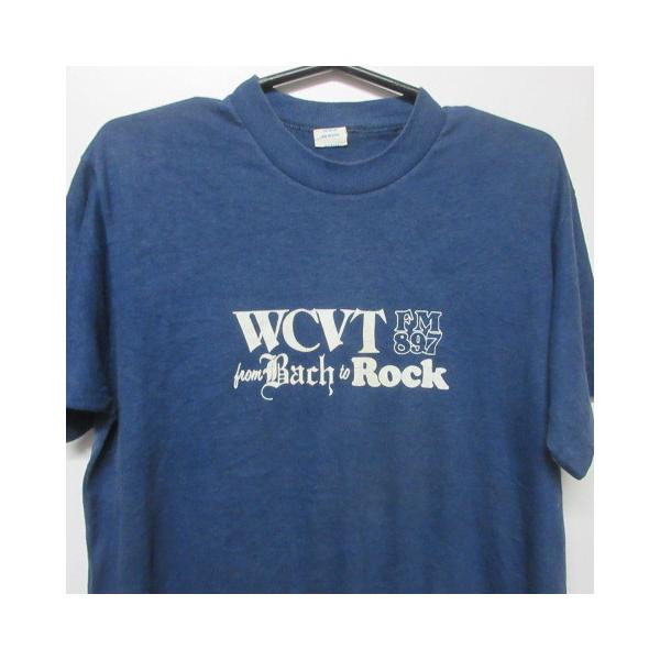 80s アメリカ製 オールド Tシャツ L 紺 ロックFM RKM 80年代