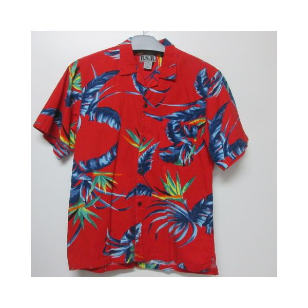 ビンテージ コットン アロハシャツ Mサイズ 赤色 Yahoo!オークション - USAビンテージ コットン ハワイアンシャツ