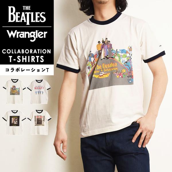 ラングラー Wrangler ビートルズ コラボTシャツ THE BEATLES TEE 公式 リンガーTシャツ バンドT WT9013