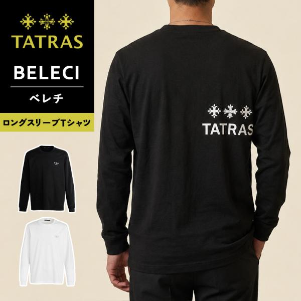 タトラス TATRAS ベレチ BELECI ロングスリーブTシャツ メンズ 長袖 ロゴ 黒 白 MTAT25S8242
