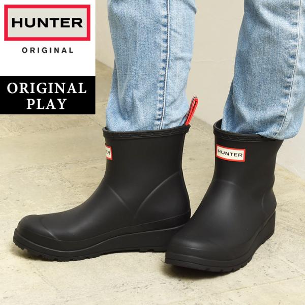 【未使用】HUNTER オリジナル　ショート　レインブーツ レディース オリジナル ショート レイン ブーツ - ネイビー