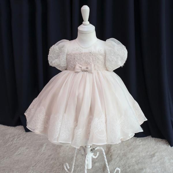 ドレス キッズ ワンピース ベビー キッズ 結婚式 ハーフバースデー 半袖 チュール レース 子供服 子ども服 女の子 1歳 誕生日 フォーマル 送料無料